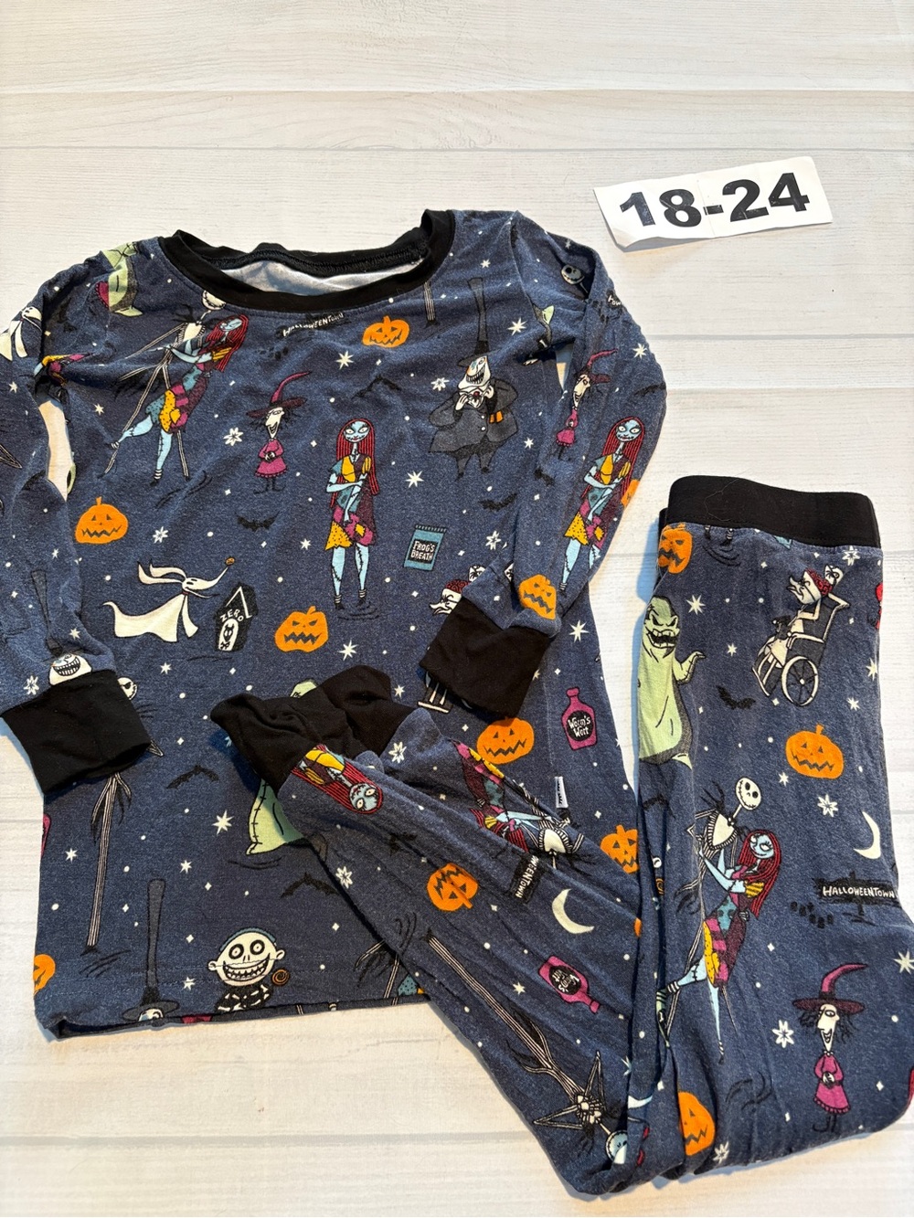 Little Sleepies Navy Halloween Pajama Set with Orange Pumpkin Accents